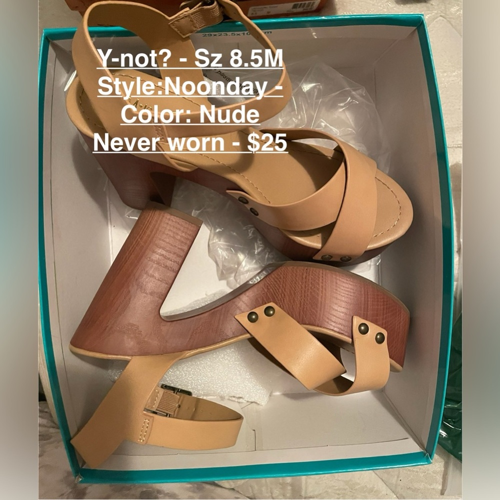 Disregard pic price $12
Brand- YNot? 
Style/Noonday Color/Nude 
Sz 8.5M